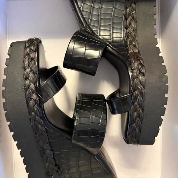 Jennifer Lopez Shoes - Jennifer Lopez Black Wedge Sandals